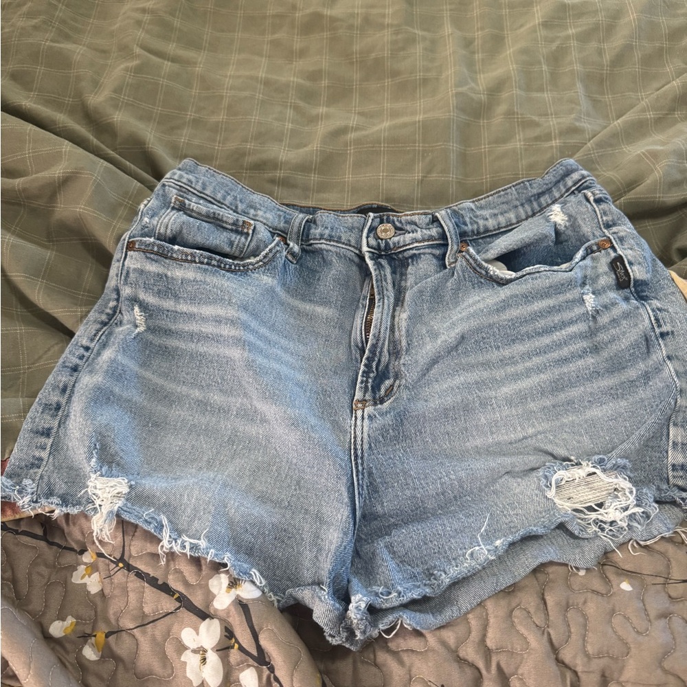 Silver Jeans Blue Distressed Jean Shorts